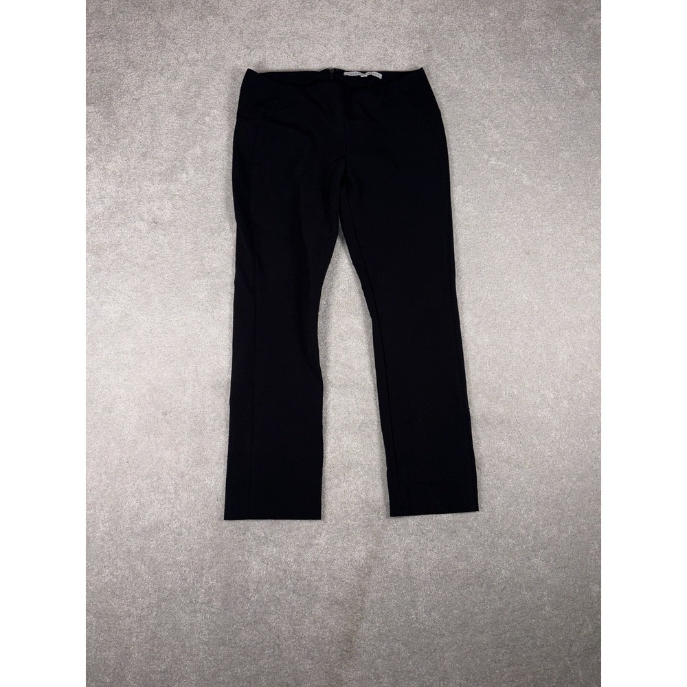 veronica beard black slim leg cropped pants size 8 back seam